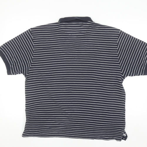 Dunlop Golf Men's Blue Striped Polo Shirt XL Regular Fit
