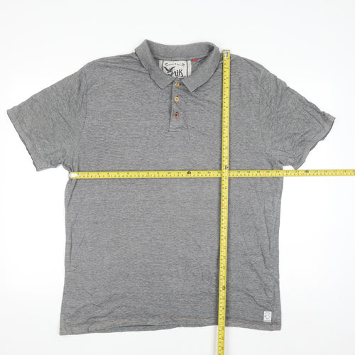 FCUK Men’s Grey Cotton Polo Shirt XL Short Sleeve Casual