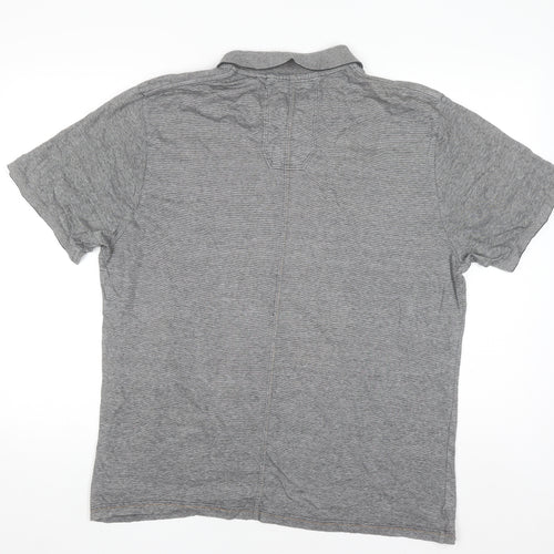 FCUK Men’s Grey Cotton Polo Shirt XL Short Sleeve Casual