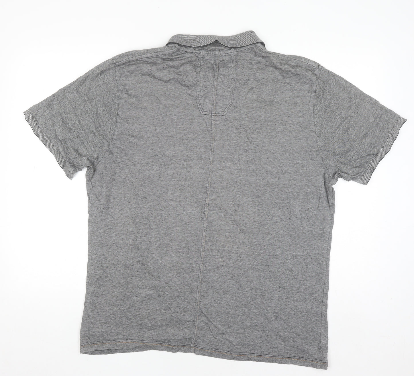 FCUK Men’s Grey Cotton Polo Shirt XL Short Sleeve Casual
