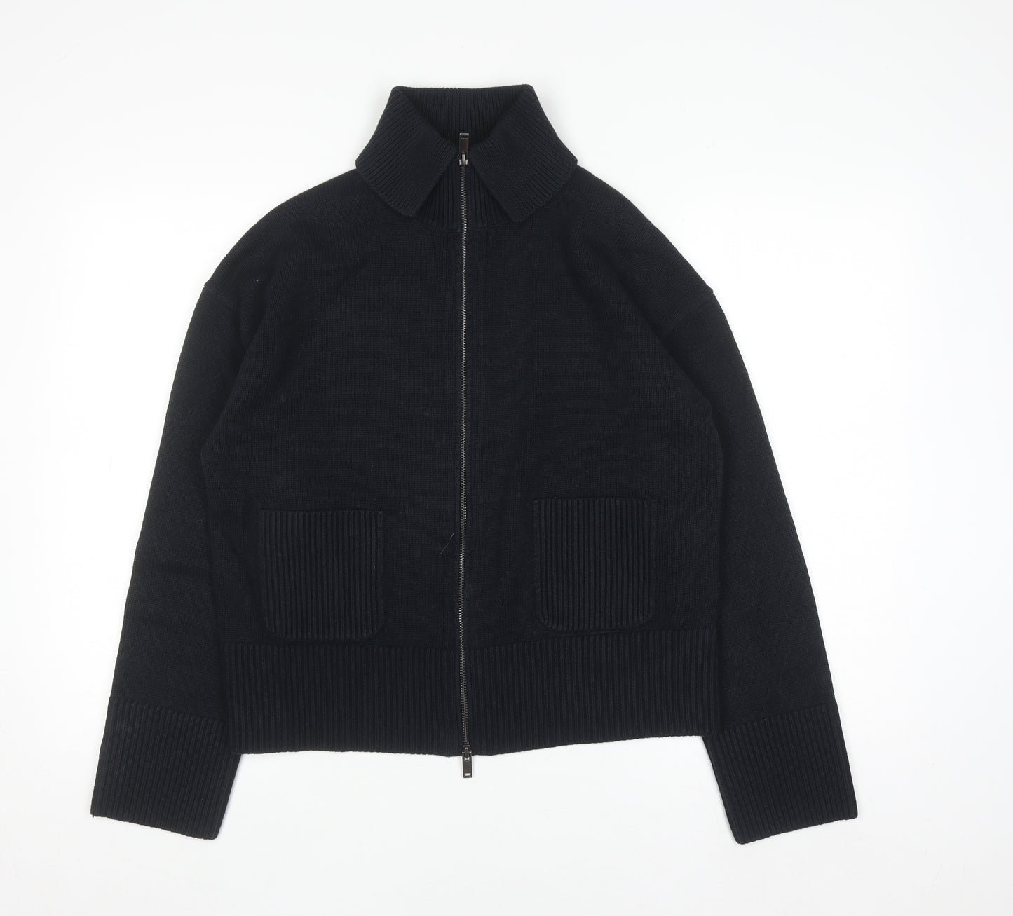 Marks and Spencer Men’s Black Full Zip Knit Jumper Size M