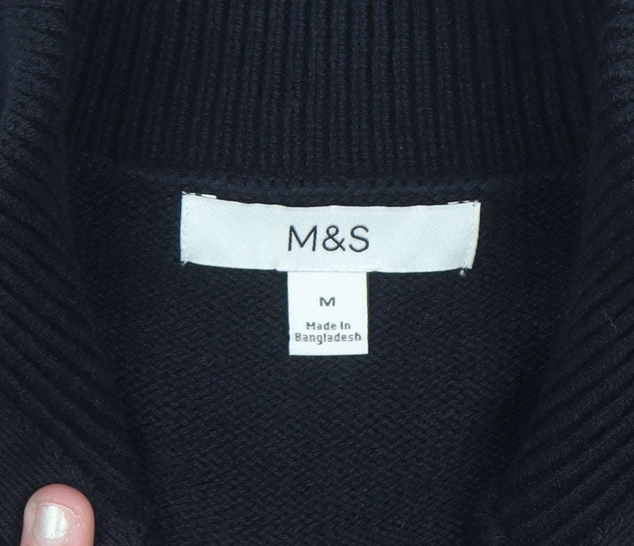 Marks and Spencer Men’s Black Full Zip Knit Jumper Size M