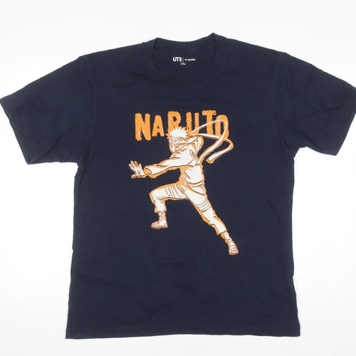 Uniqlo Men’s Navy Naruto Graphic Short Sleeve Cotton T-Shirt Size M