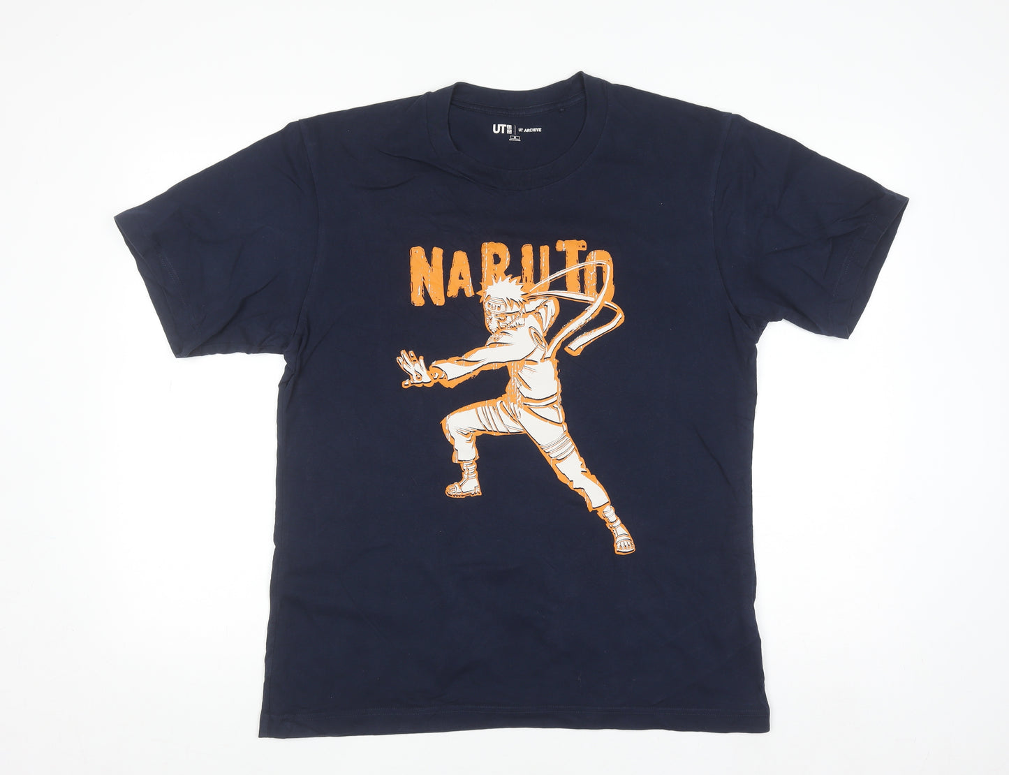 Uniqlo Men’s Navy Naruto Graphic Short Sleeve Cotton T-Shirt Size M