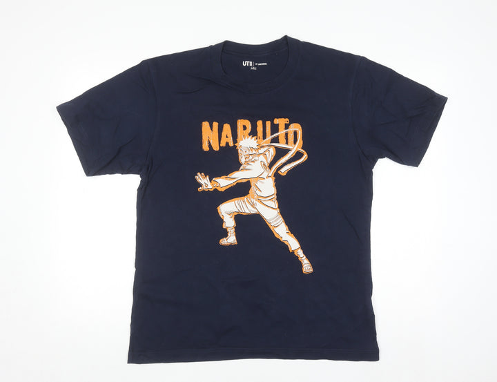 Uniqlo Men’s Navy Naruto Graphic Short Sleeve Cotton T-Shirt Size M