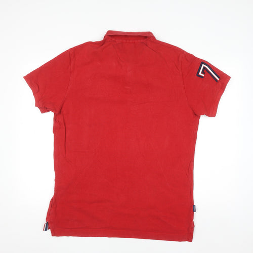 Superdry Men's Red 2XL Polo Shirt Athletic Embroidered Logo