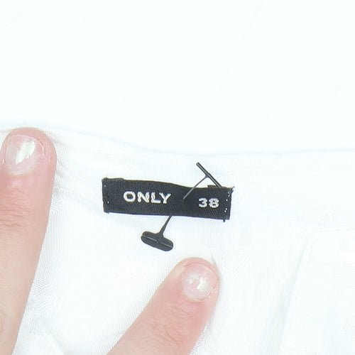 ONLY Women's White Polka Dot Long Sleeve Chiffon Blouse Size 10