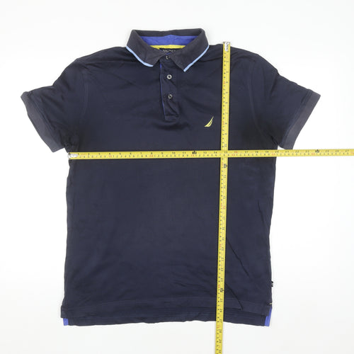 Nautica Men's Blue Slim Fit Cotton Polo Shirt Size M