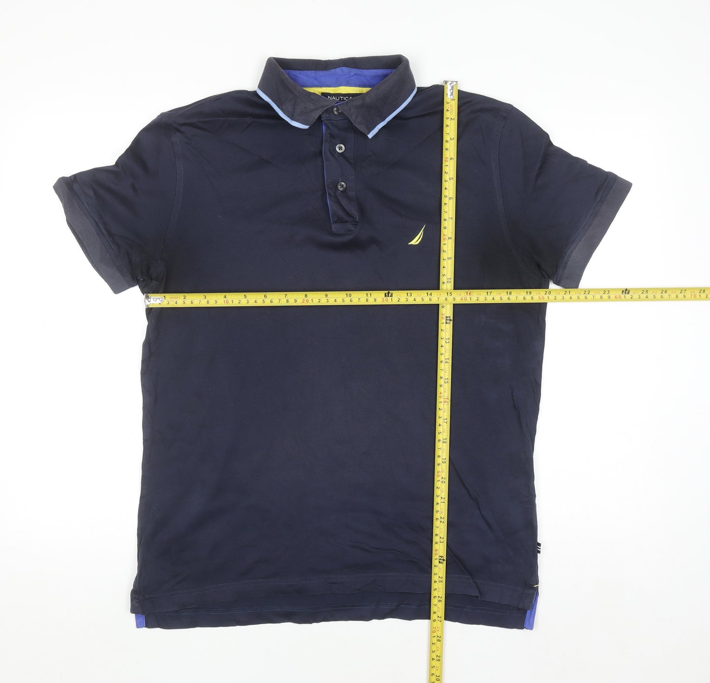 Nautica Men's Blue Slim Fit Cotton Polo Shirt Size M