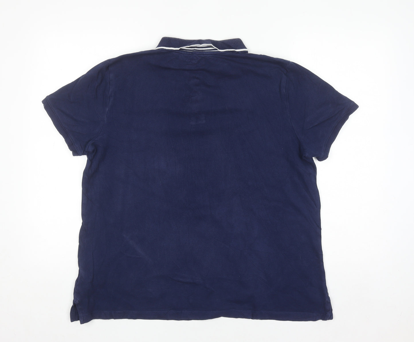 Lands' End Men's Blue Cotton Polo Shirt L Regular Fit