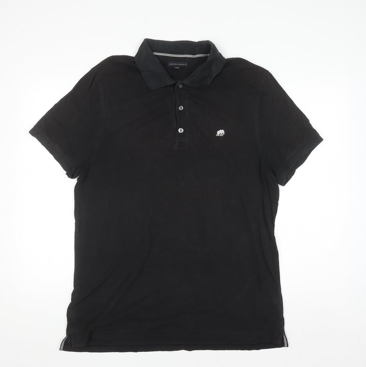 Banana Republic Men's Black Cotton Polo Shirt Size L