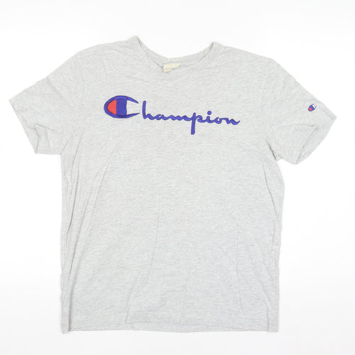 Champion Men's Grey XS Crew Neck Sports Logo T-Shirt