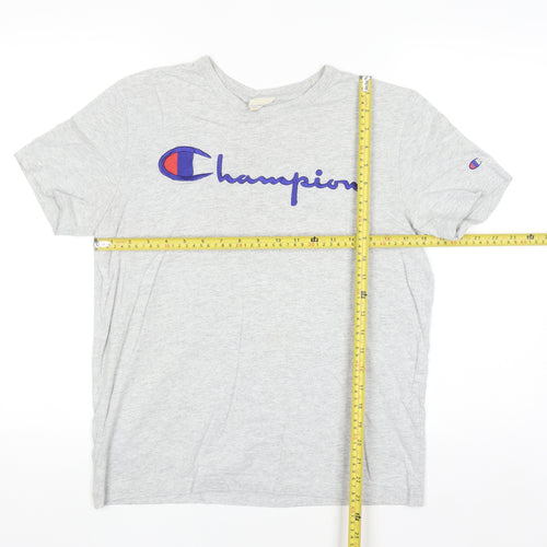 Champion Men's Grey XS Crew Neck Sports Logo T-Shirt