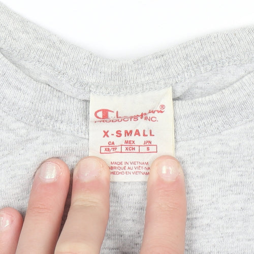 Champion Men's Grey XS Crew Neck Sports Logo T-Shirt