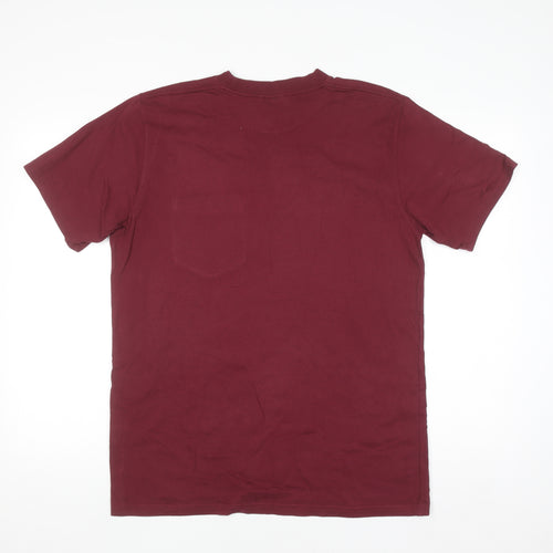 Carhartt Men's Burgundy Short Sleeve Crew Neck Cotton T-Shirt M
