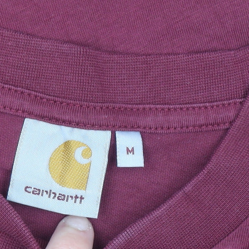 Carhartt Men's Burgundy Short Sleeve Crew Neck Cotton T-Shirt M