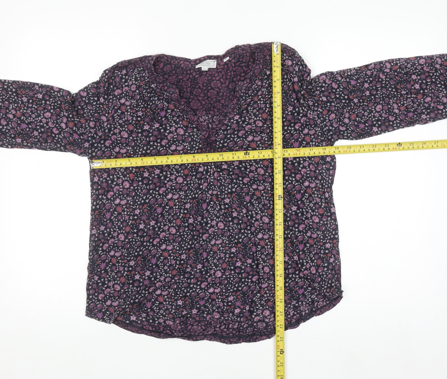 Fat Face Women's Purple Floral Long Sleeve Blouse Size 10