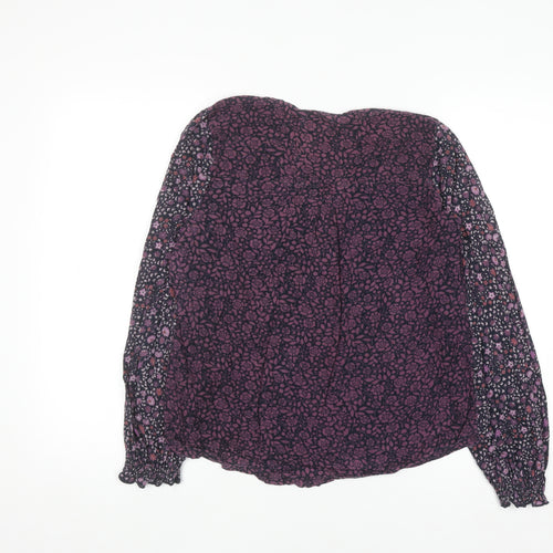 Fat Face Women's Purple Floral Long Sleeve Blouse Size 10