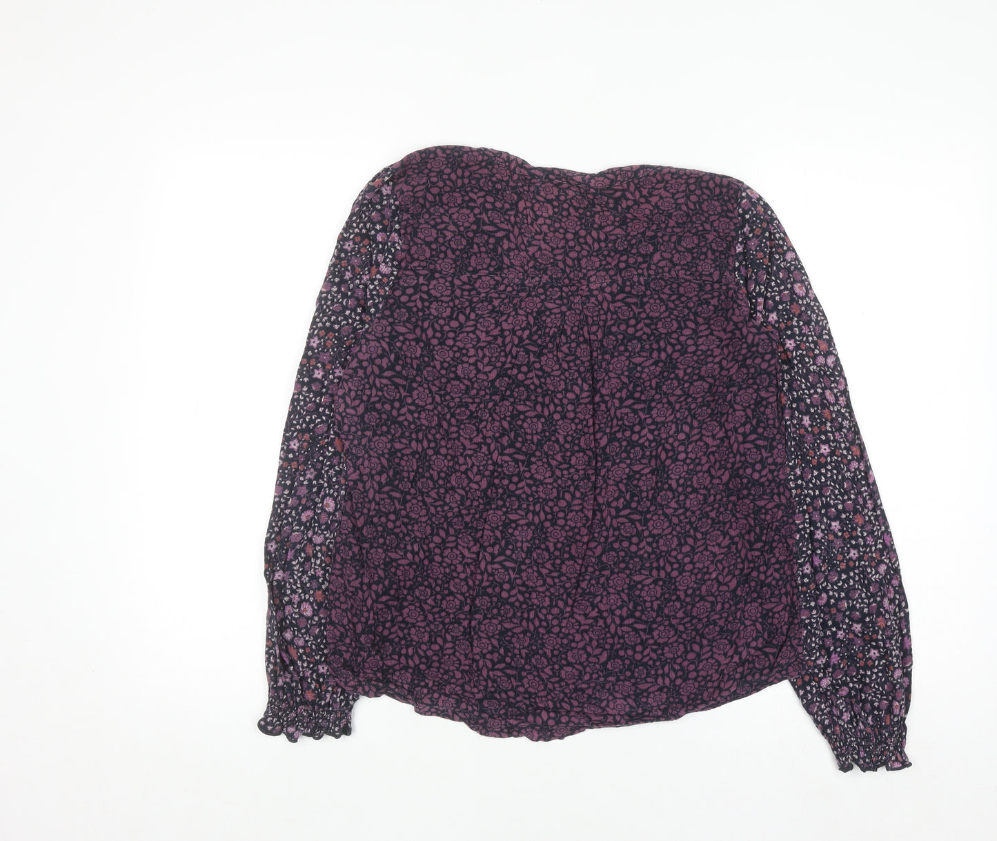 Fat Face Women's Purple Floral Long Sleeve Blouse Size 10