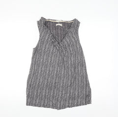 White Stuff Women's Grey Linen Sleeveless Wrap Blouse UK 14