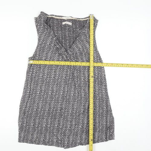 White Stuff Women's Grey Linen Sleeveless Wrap Blouse UK 14