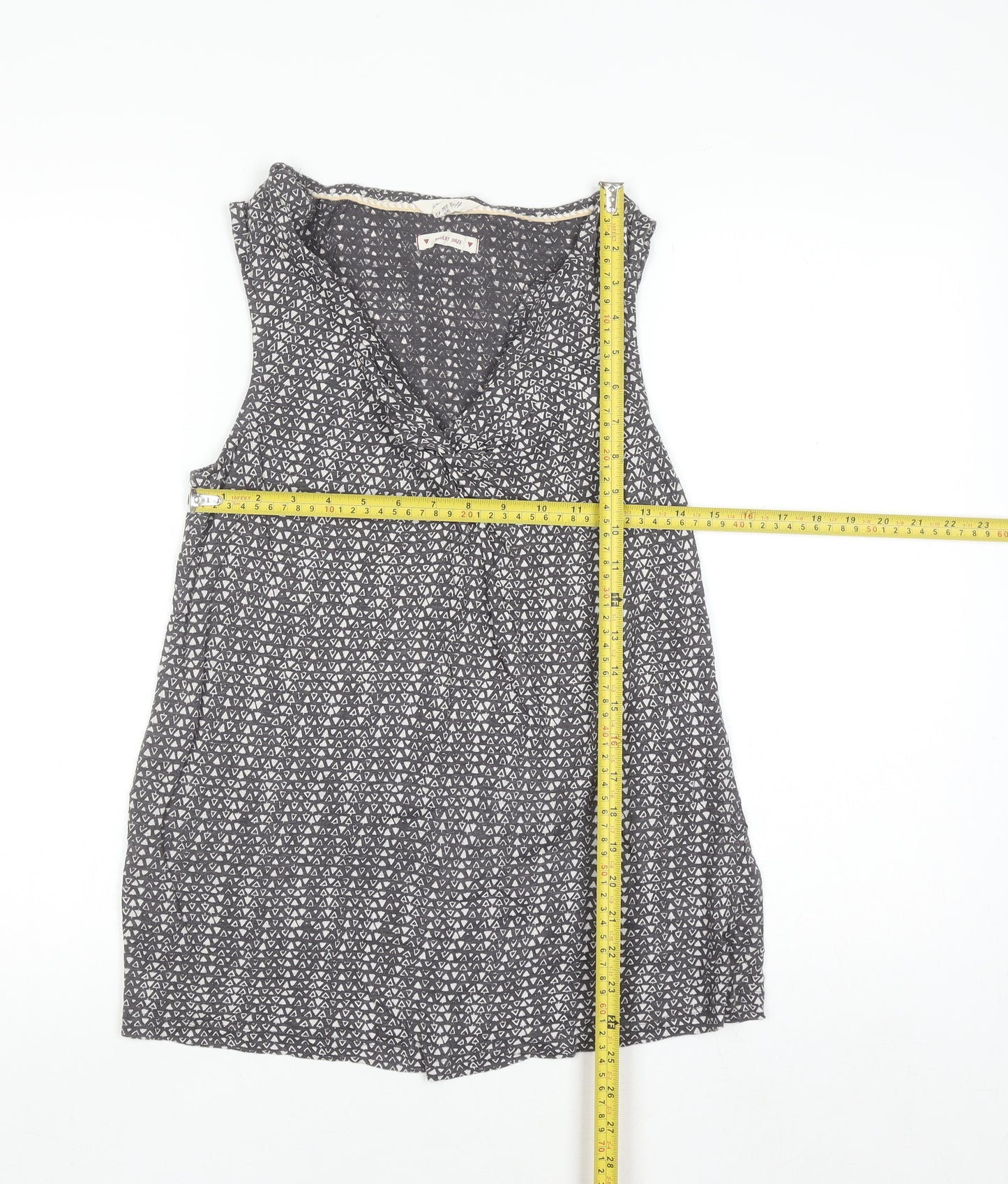 White Stuff Women's Grey Linen Sleeveless Wrap Blouse UK 14