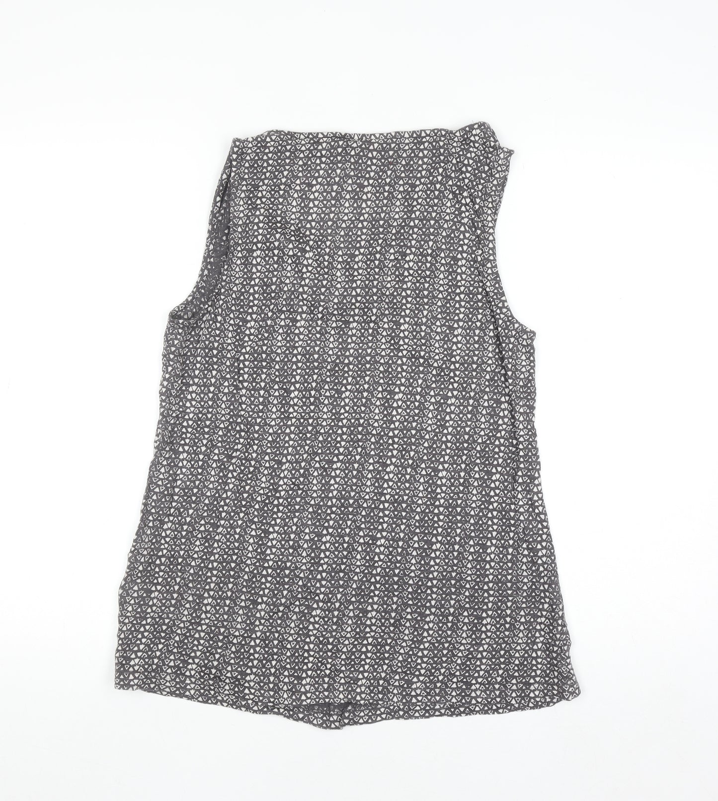 White Stuff Women's Grey Linen Sleeveless Wrap Blouse UK 14