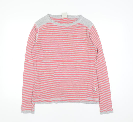 Trespass Womens Pink Striped Cotton Long Sleeve T-Shirt L