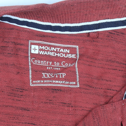 Mountain Warehouse Men's Red Cotton Blend Polo Shirt XS