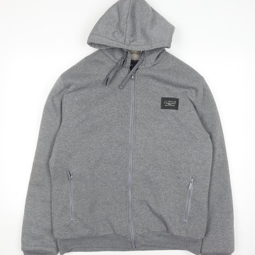 J.J. Willis Men's Grey Full Zip Fleece Lined Hoodie Size L