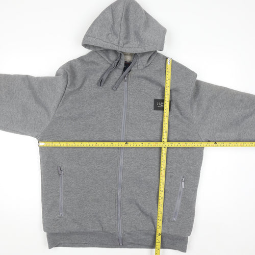 J.J. Willis Men's Grey Full Zip Fleece Lined Hoodie Size L