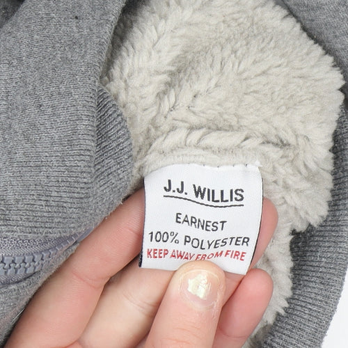 J.J. Willis Men's Grey Full Zip Fleece Lined Hoodie Size L