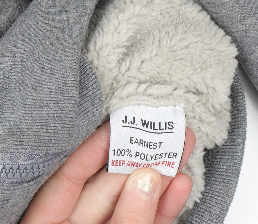 J.J. Willis Men's Grey Full Zip Fleece Lined Hoodie Size L