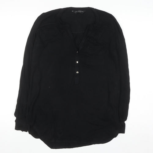 Dorothy Perkins Women's Black Viscose Tunic Blouse Size 10