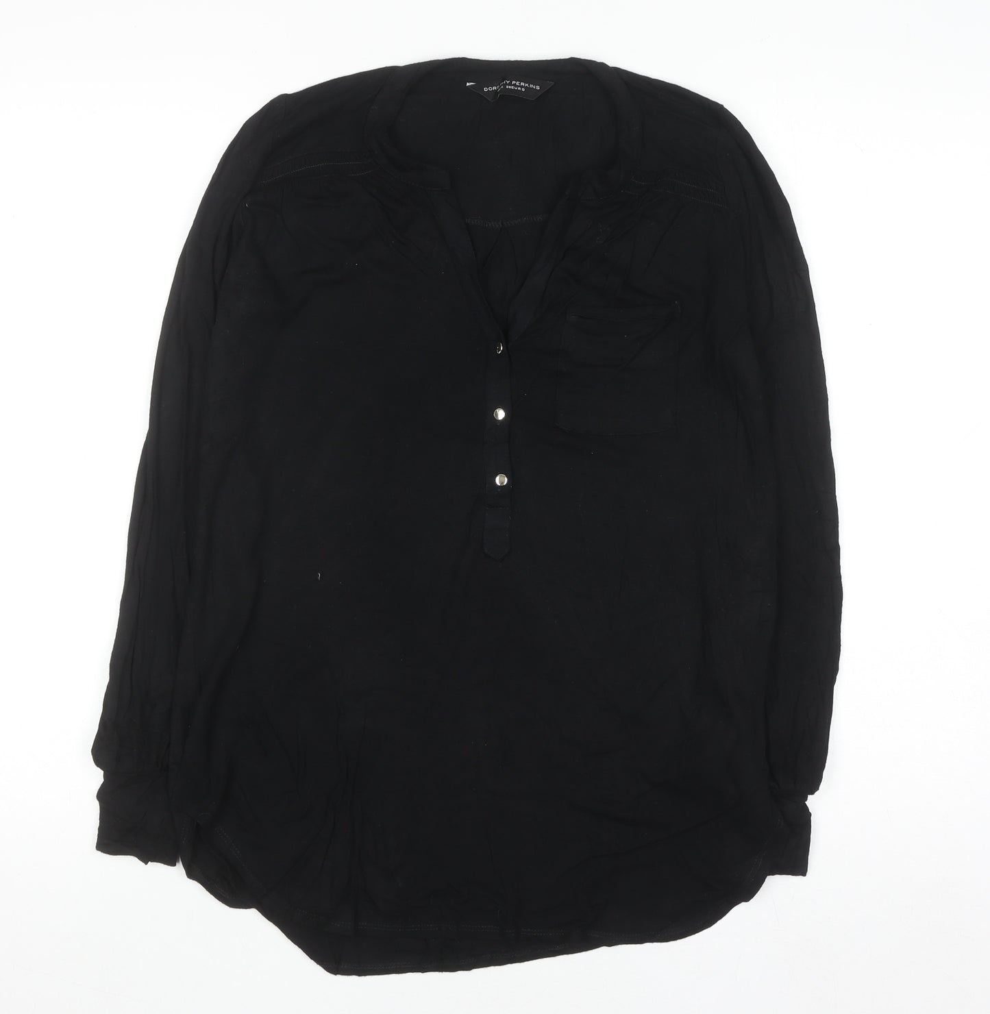 Dorothy Perkins Women's Black Viscose Tunic Blouse Size 10