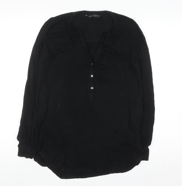 Dorothy Perkins Women's Black Viscose Tunic Blouse Size 10