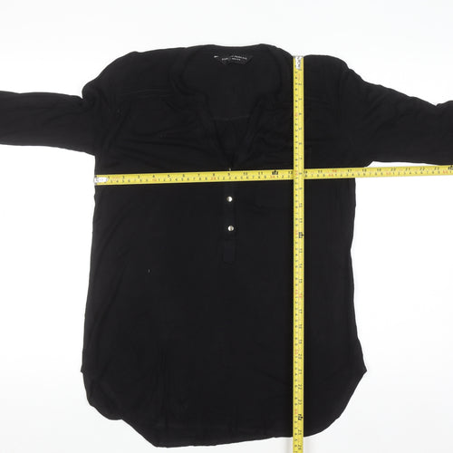 Dorothy Perkins Women's Black Viscose Tunic Blouse Size 10
