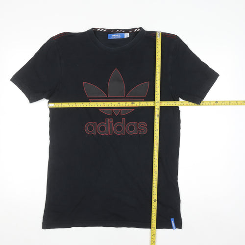 Adidas Men's Black Trefoil Logo Short Sleeve Cotton T-Shirt M