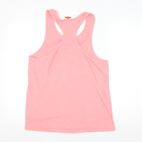 Ellesse Women's Pink Racerback Tank Top UK 12 Cotton Casual
