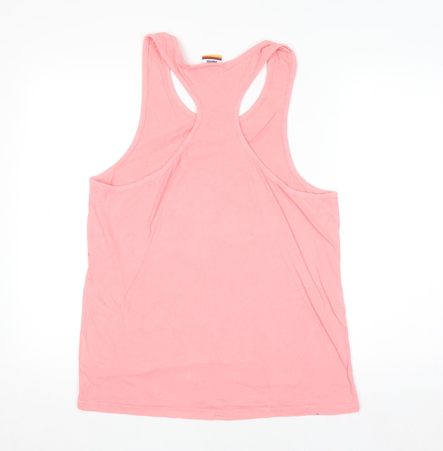 Ellesse Women's Pink Racerback Tank Top UK 12 Cotton Casual