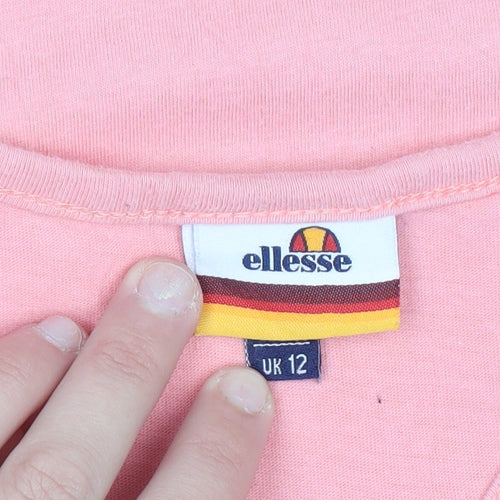 Ellesse Women's Pink Racerback Tank Top UK 12 Cotton Casual