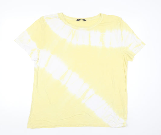 Marks and Spencer Women’s Yellow Tie-Dye Short Sleeve T-Shirt Size 14