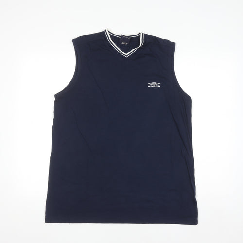 Umbro Men's Blue Sleeveless V-Neck Sports Top XL