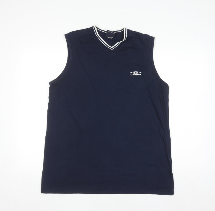Umbro Men's Blue Sleeveless V-Neck Sports Top XL
