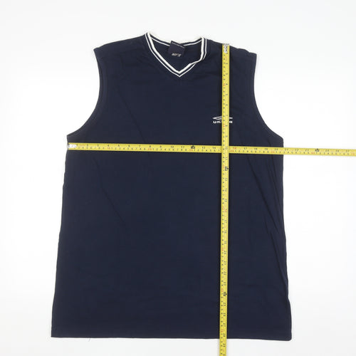 Umbro Men's Blue Sleeveless V-Neck Sports Top XL
