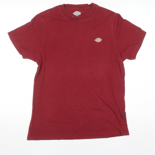Dickies Men's Red XS Crew Neck Cotton Short Sleeve T-Shirt