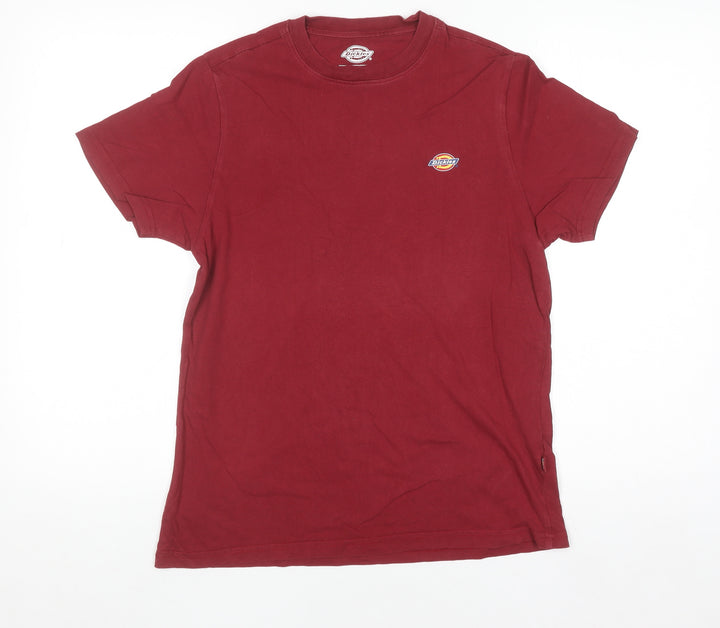 Dickies Men's Red XS Crew Neck Cotton Short Sleeve T-Shirt