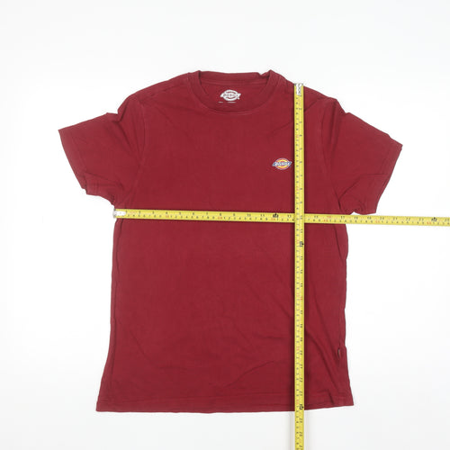 Dickies Men's Red XS Crew Neck Cotton Short Sleeve T-Shirt