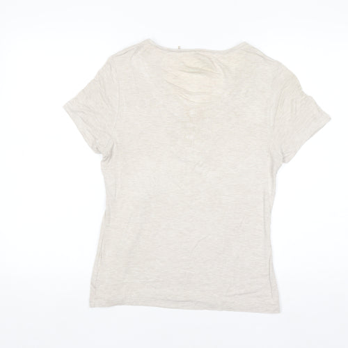 Your Sixth Sense Women's Beige Henley Short Sleeve T-Shirt Size S
