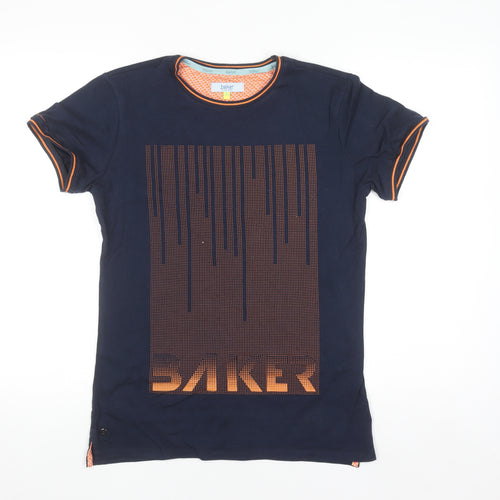 Ted Baker Boys Blue Graphic Logo T-Shirt Age 12-13 Years Short Sleeve Cotton